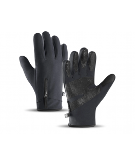 Hurtel Non-Slip Winter Phone Sports Gloves (Size L) - Black