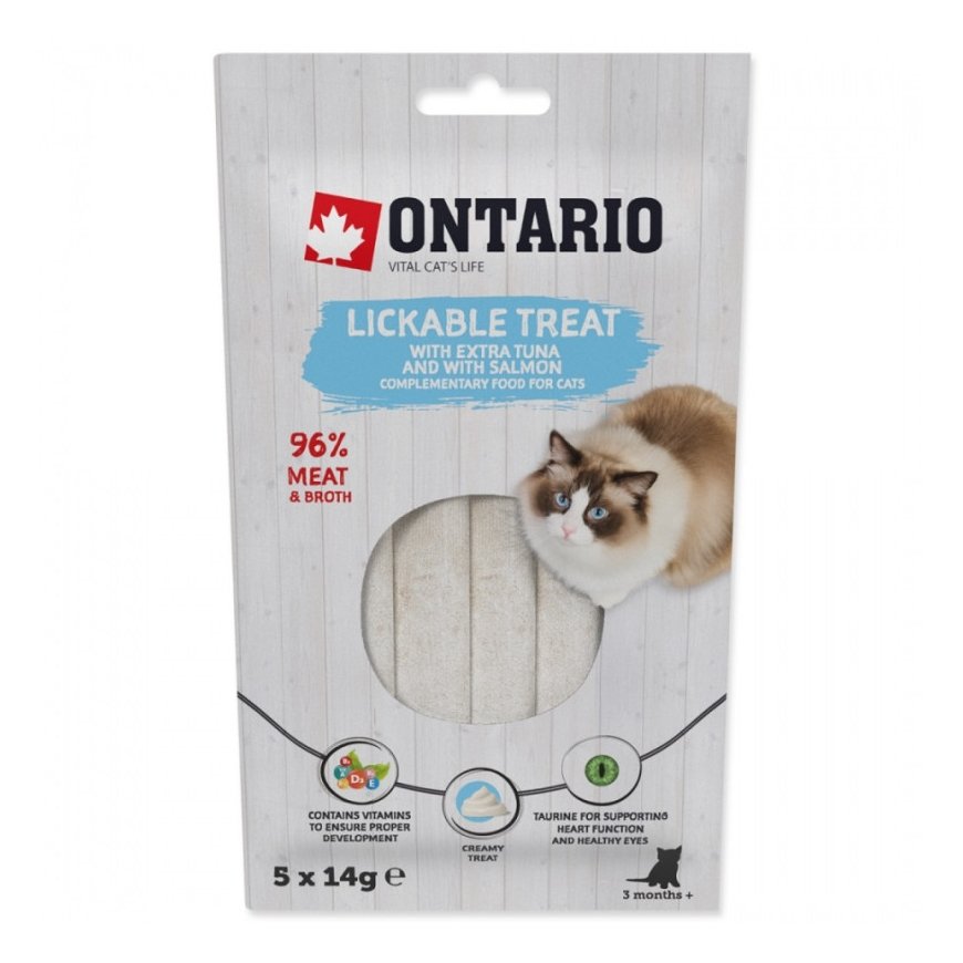 Treats for cats - Ontario Lickable Treats with Tuna and Salmon,