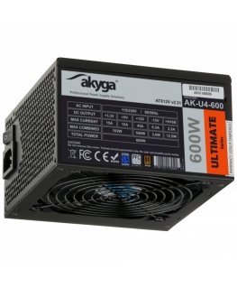 Akyga AK-U4-600 блок питания 600 W 20+4 pin ATX ATX Черный