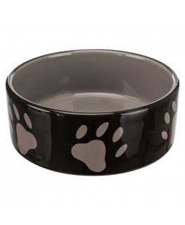 Animal bowl, ceramic : Trixie Ceramic bowl, with paw prints, 0.3