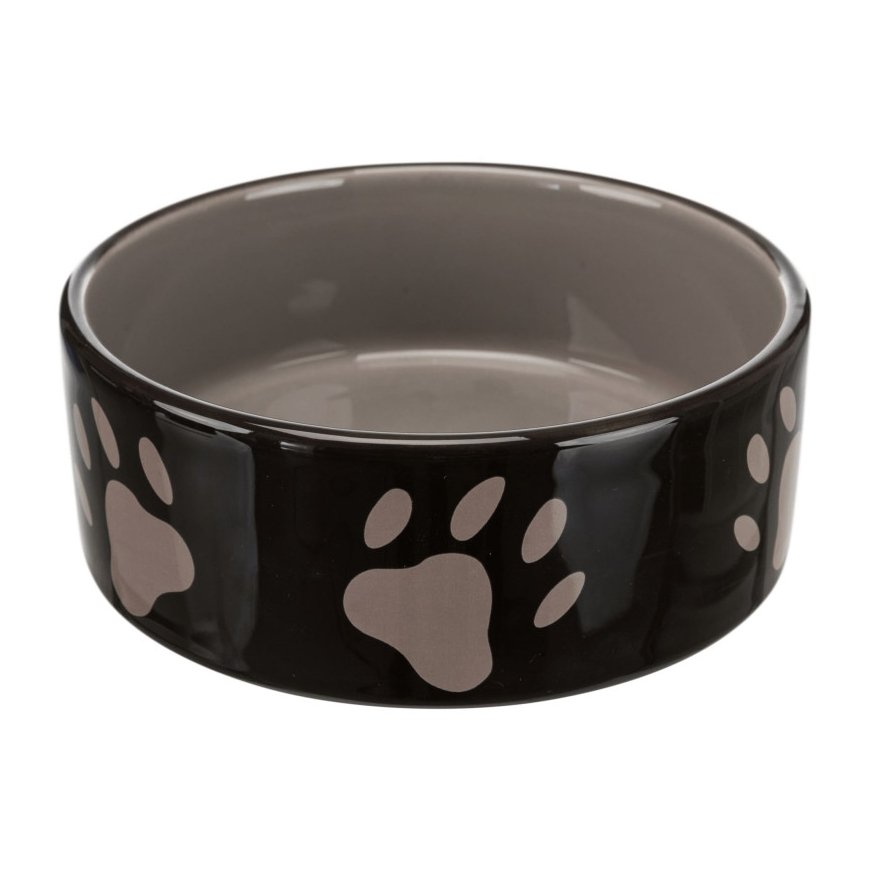 Animal bowl, ceramic : Trixie Ceramic bowl, with paw prints, 0.3