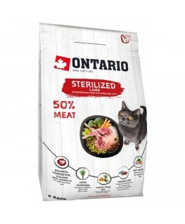 Dry cat food - Ontario Cat Sterilised Lamb, 400 gr