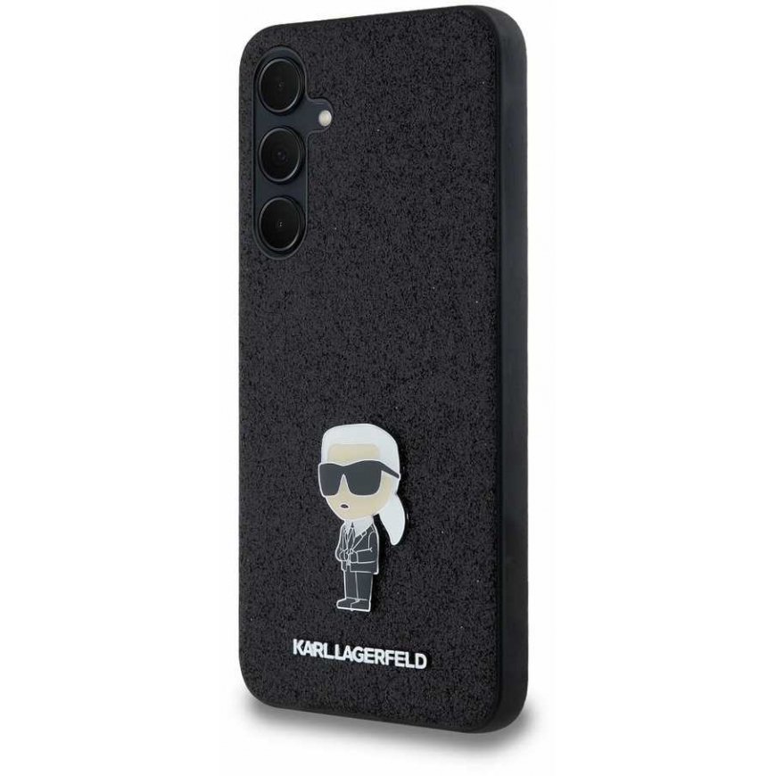 Case Karl Lagerfeld KLHCSA35GKNPSK A35 A356 black/black hardcase Fixed Glitter Ikonik Logo Metal Pin