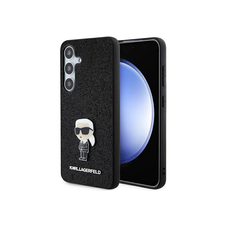 Dėklas Karl Lagerfeld KLHCSA35GKNPSK A35 A356 juoda/juodas hardcase Fixed Glitter Ikonik Logo Metal Pin – 4
