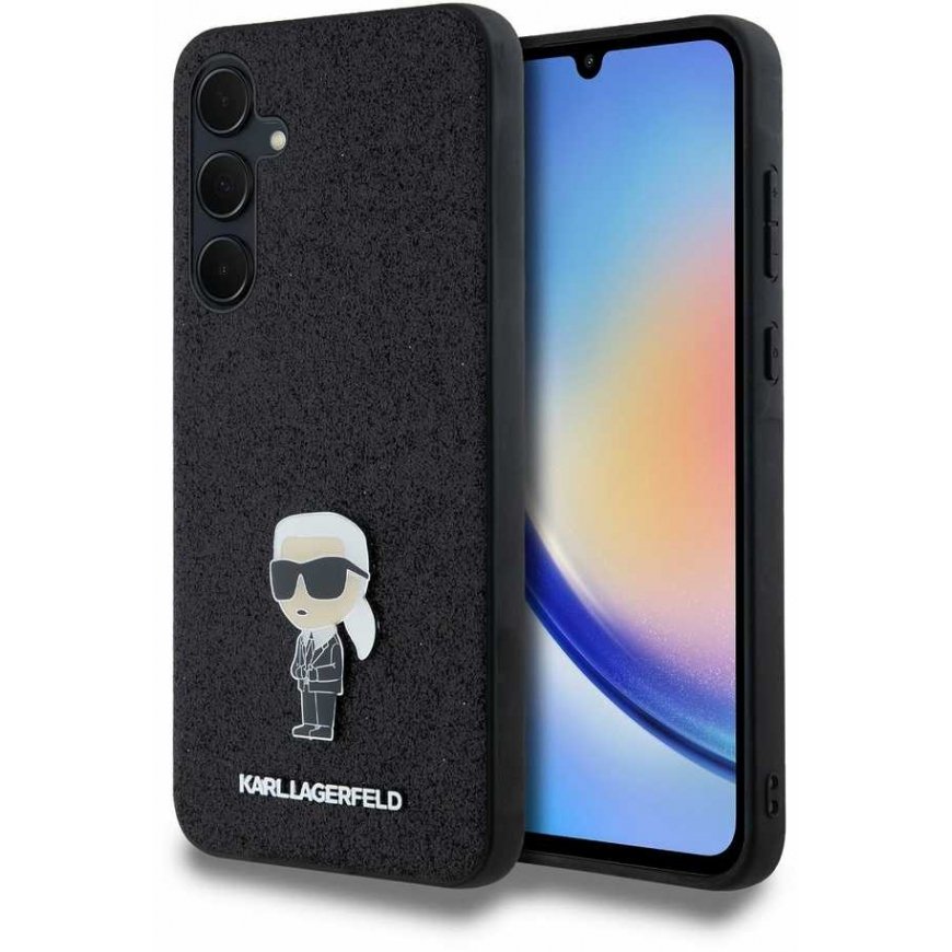 Case Karl Lagerfeld KLHCSA35GKNPSK A35 A356 black/black hardcase Fixed Glitter Ikonik Logo Metal Pin – 5