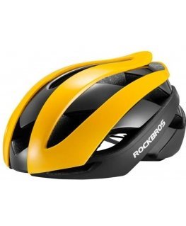 Rockbros Cycling helmet universal adjustable size M black-yellow