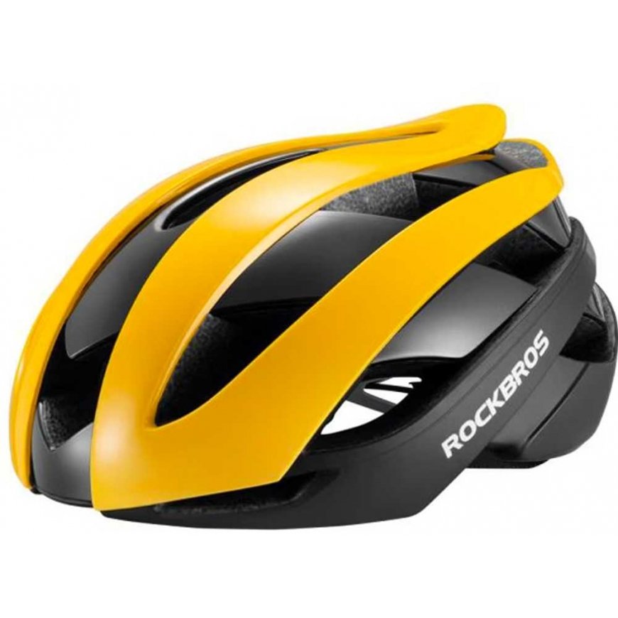 Rockbros Cycling helmet universal adjustable size M black-yellow