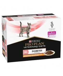 PURINA Pro Plan Veterinary Diets DM St/Ox Diabetes Management - mitrā kaķu barība - 10 x 85g