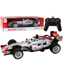 Lean Toys Remote Control RC Racer 1:12 Silver Lights Sounds