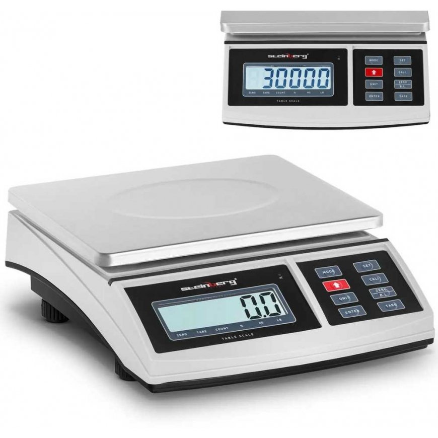 Virtuvinės svarstyklės Steinberg Systems LCD siuntinio pašto svarstyklės 21 x 27 cm 30 kg / 1 g