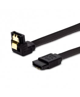 Savio GAK-04 Kabel SATA III 30cm, oplot czarny, ktowy, zote zatrzaski SATA cable 0.3 m SATA 7-pin 2 x SATA 7-pin Black