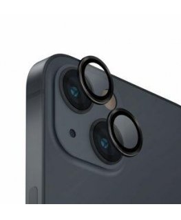 UNIQ Optix Aluminum Camera Lens Protector iPhone 14 6.1" / 14 Plus 6.7" midnight black glass na lens camera with applicator