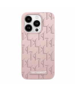 Case Karl Lagerfeld KLHMP15LPKHPORPP iPhone 15 Pro 6.1" hardcase pink Leather Monogram Metal Logo