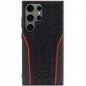 Audi Genuine Leather MagSafe S24 Ultra S928 czarno-czerwony|blac