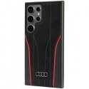 Audi Genuine Leather MagSafe S24 Ultra S928 czarno-czerwony|blac