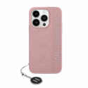Case Karl Lagerfeld KLHCP15LPSAKDGCP iPhone 15 Pro 6.1" pink hardcase Saffiano Rhinestones & Charm