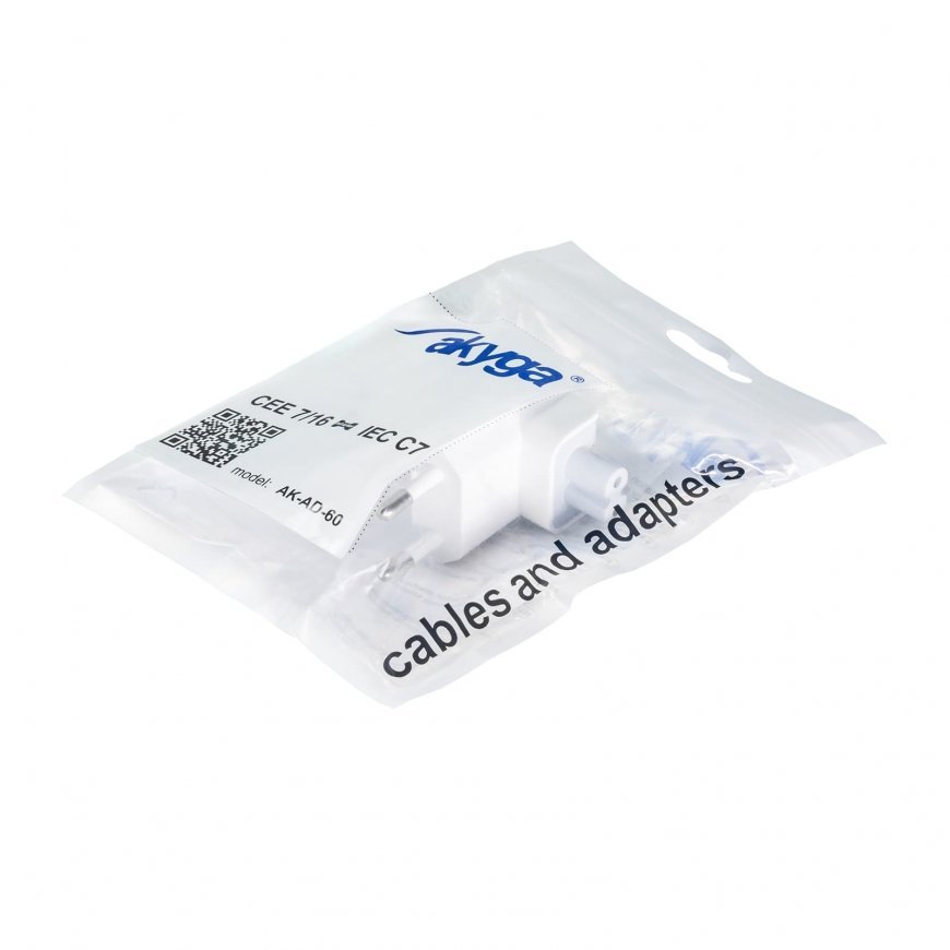Akyga AK-AD-60 kaabli soomuutja CEE 7/14 IEC C7 Valge – 5