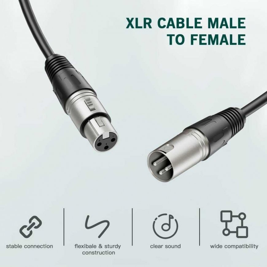 FIFINE L9 XLR laidas (Juodas) | 3m – 5