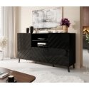 Cama ABETO chest of drawers 150x42x82 gloss black/black