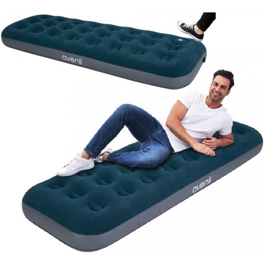 Jilong Mattress FLOKOWANY 1-OSOBOWY Z WBUDOWANĄ