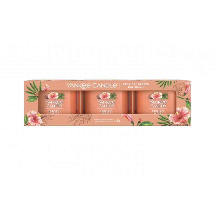 Yankee Candle Tropical Breeze wax candle Round Peach 3 pc(s)