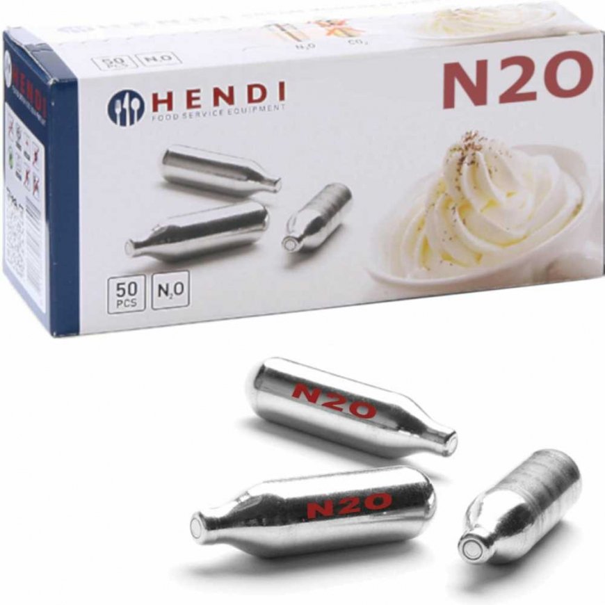 Cartridges for whipped cream siphon with N2O gas 50 pcs. - Hendi 586907 Cartridges for whipped cream siphon 50 pcs. - Hendi 5869 – 5