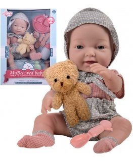 WOOPIE ROYAL Lėlė Bobas 36 cm w Ubranku su Misiem Priedai do Karmienia