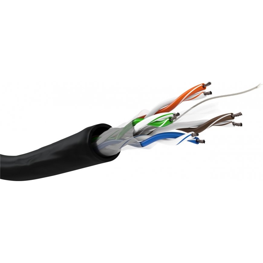 Goobay CAT 6 Outdoor Network Cable, U/UTP, black, 100m