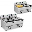 Royal Catering Elektrinė maitinimo dviguba gruzdintuvė su čiaupu 230 V 2 x 3000W 2 x 10 L Royal Catering Elektrinė maitinimo dviguba gruzdintuvė su čiaupu 230 V 2 x 3000W 2 x 10 L