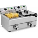Royal Catering Elektrinė maitinimo dviguba gruzdintuvė su čiaupu 230 V 2 x 3000W 2 x 10 L Royal Catering Elektrinė maitinimo dviguba gruzdintuvė su čiaupu 230 V 2 x 3000W 2 x 10 L