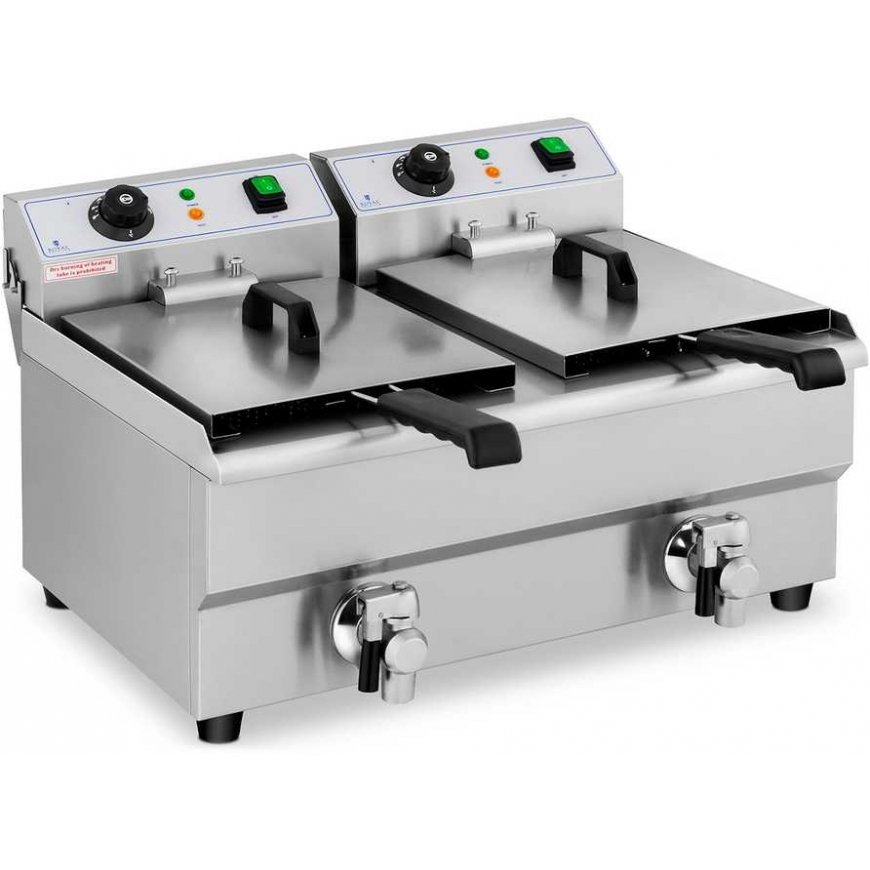 Royal Catering Electric power double fryer with tap 230 V 2 x 3000W 2 x 10 L – 3