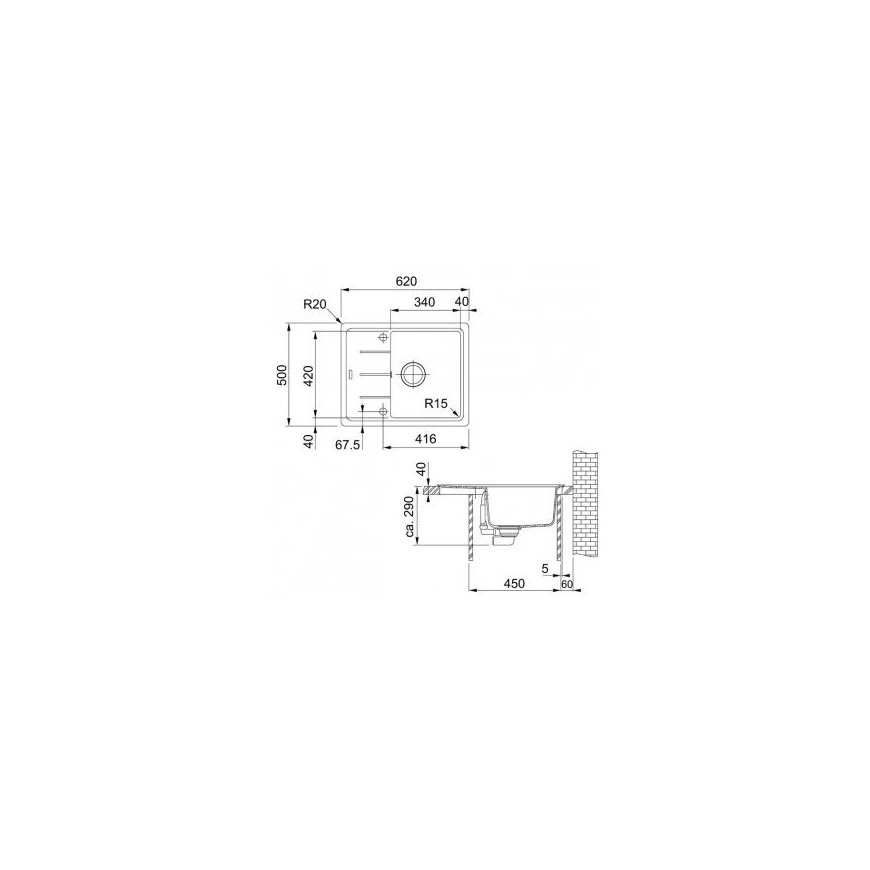 Granitinė plautuvė Franke Basis, BFG 611-62, Cashmere – 3