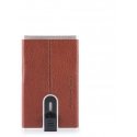 Piquadro, Juodas Square, Leather, Card Holder, Square Sliding System with Money Clip, PP4825B3R-CU, Brown, For Men Piquadro, Juodas Square, Leather, Card Holder, Square Sliding System with Money Clip, PP4825B3R-CU, Brown, For Men