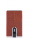 Piquadro, Juodas Square, Leather, Card Holder, Square Sliding System with Money Clip, PP4825B3R-CU, Brown, For Men Piquadro, Juodas Square, Leather, Card Holder, Square Sliding System with Money Clip, PP4825B3R-CU, Brown, For Men