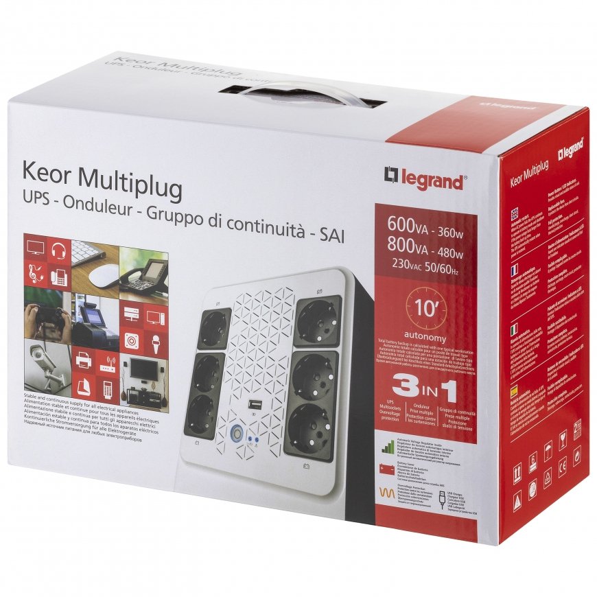 Legrand Keor ASI MULTIPLUG 800 FR uninterruptible power supply (UPS) Line-Interactive 0.8 kVA 480 W – 5