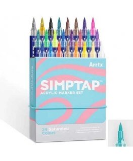 Acrylic markers - felt-tip pens ARRTX Simptap, 24 colors