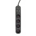 Gembird TSL-PS-S4U-01 viedais elektrības sadalītājs 4 Maiņstrāvas izvade (-s) E tips 1,5 m 3 3680 W 