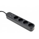 Gembird TSL-PS-S4U-01 Smart power strip 4 AC outlet(s) Type E 1.5 m 3 3680 W Black Gembird TSL-PS-S4U-01 Smart power strip 4 AC outlet(s) Type E 1.5 m 3 3680 W Black