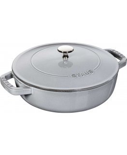 Deep frying pan with lid Staub - 24 cm, Graphite