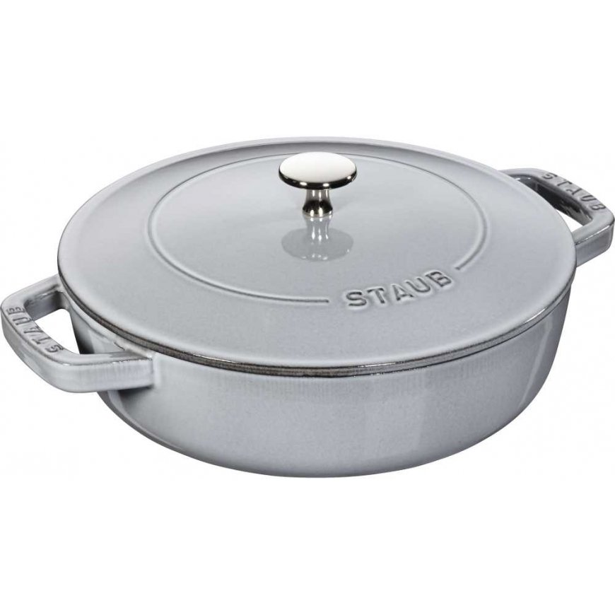 Deep frying pan with lid Staub - 24 cm, Graphite