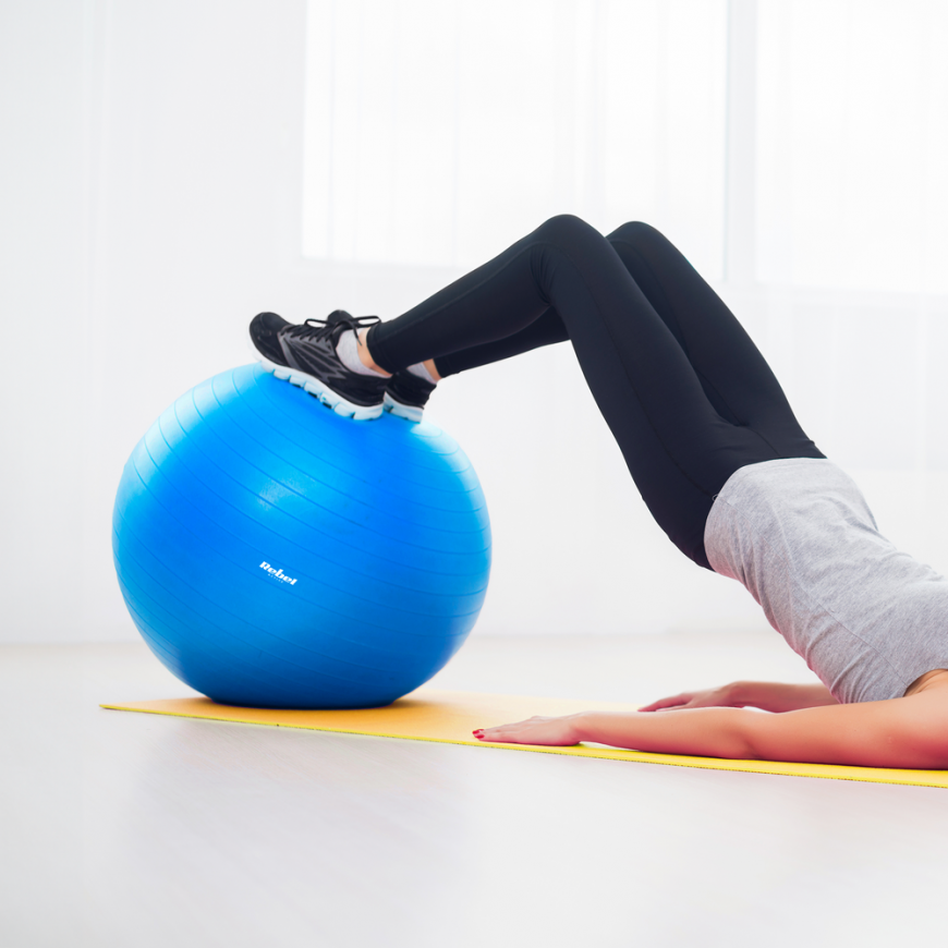 Reabilitacinis gimnastikos kamuolys 65 cm su rankine pompa, mėlynas, REBEL ACTIVE – 4