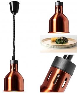 Royal Catering Infrared IR heating lamp for dishes, hanging, brass, diameter. 17.5 cm 250 W