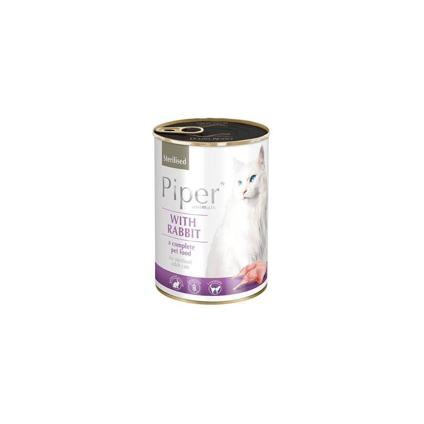 Dolina Noteci Piper Animals Sterilised with rabbit - wet cat food - 400g