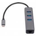 Akyga AK-AD-66 interfeisa centrmezgls USB 3.2 Gen 1 (3.1 Gen 1) Type-C 1000 Mbit/s Sudrabs