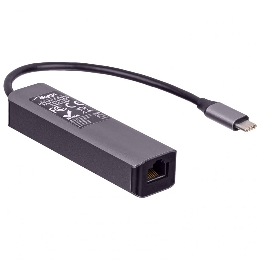 Akyga AK-AD-66 interfeisa centrmezgls USB 3.2 Gen 1 (3.1 Gen 1) Type-C 1000 Mbit/s Sudrabs – 2