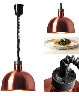 Royal Catering Infraraudonųjų IR maisto šildymo lempa, pakabinama, varinė, skersmuo. 29 cm 250 W