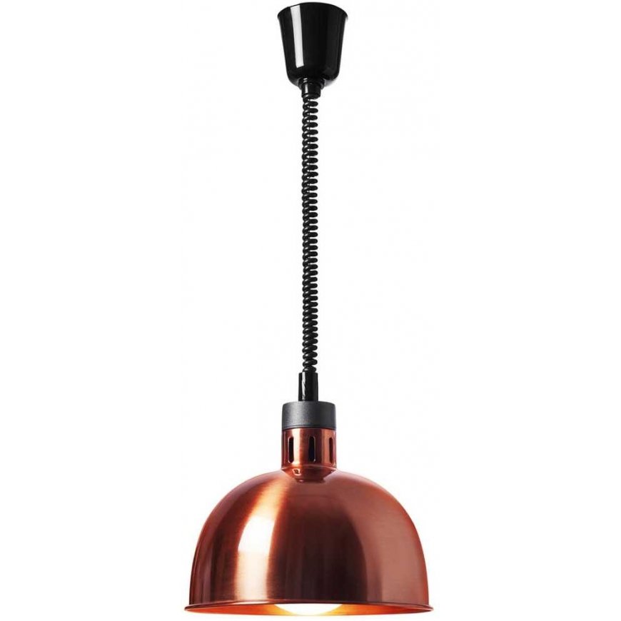 Royal Catering Infraraudonųjų IR maisto šildymo lempa, pakabinama, varinė, skersmuo. 29 cm 250 W – 2