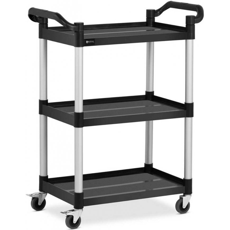 Royal Catering Serving trolley, 3 plastic shelves, 63 x 40 cm, up to 90 kg