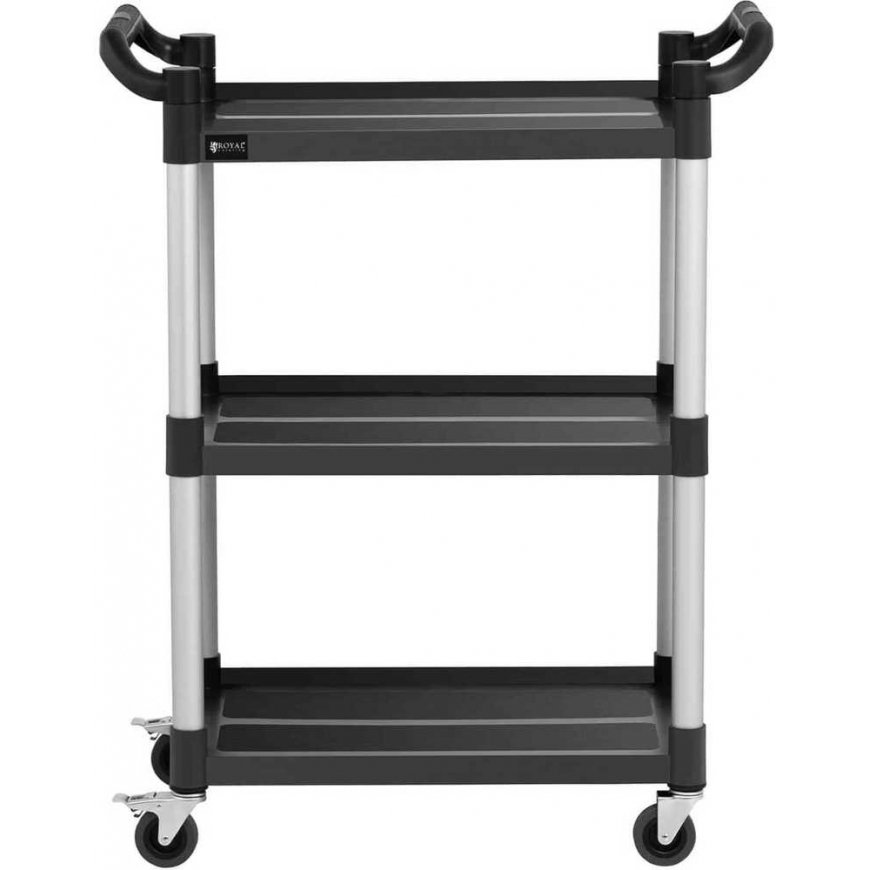 Royal Catering Aptarnaujantis padavėjo vežimėlis, 3 plastikinės lentynos, 63 x 40 cm, iki 90 kg – 3