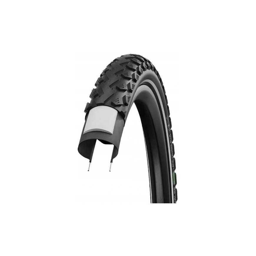 SCHWALBE Land Cruiser Plus Non folding tire (42-622) Black, Green, PunctureGuard, PSI max:85 PSI, Yes, Weight:890 g – 2